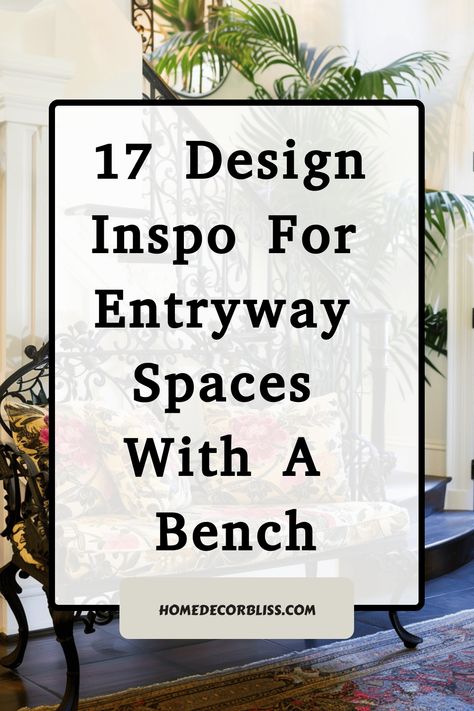 Discover 17 design inspirations for entryway spaces featuring a stylish bench. Transform your entryway into a welcoming and organized space with these creative ideas. Whether you prefer modern, rustic, or minimalist styles, there's something here to suit every taste. Make a statement the moment someone walks through your door by incorporating these design ideas into your own home. From storage solutions to decorative accents, get inspired to revamp your entryway area and make it more functional Modern Bench Entryway Ideas, Front Entry Inspiration, Modern Entry Bench Ideas, Entry Benches With Storage, Entry Way Bench With Floor Lamp, Bench Front Entryway, Artwork In Entryway, Decorate Bench Entryway, Bench Decorating Ideas Entryway