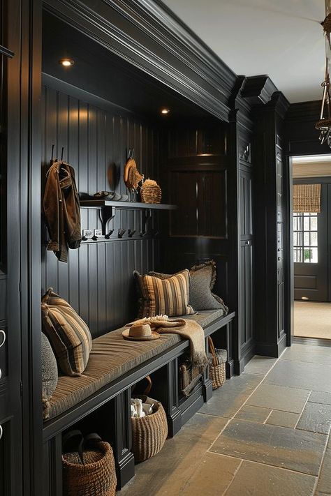 36+ Mudroom Ideas That Are Stylish and Functional Brown Mudroom, Mudroom Designs, Mudroom Paint Color, Mudroom Entry, Small Mudroom Ideas, Mudroom Cubbies, Mudroom Remodel, Mudroom Cabinets, Mud Room Entry