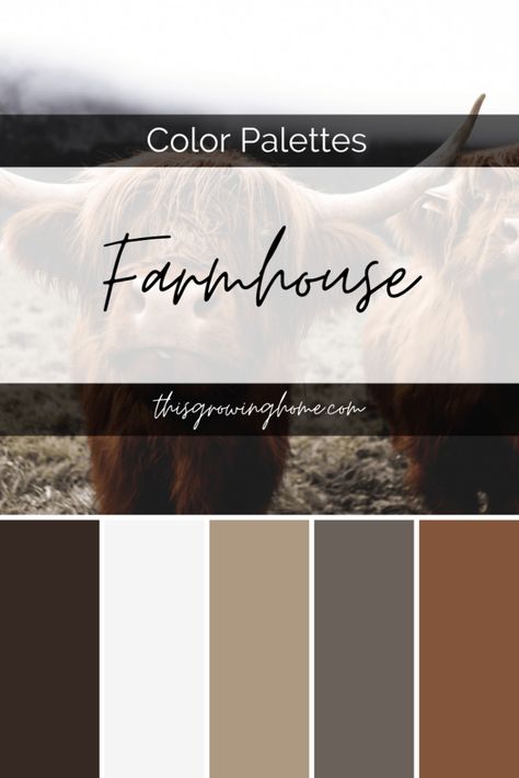 Western Living Room Colors, Farmhouse Palette Paint Colors, Modern Farmhouse Color Pallet, Farmhouse Decor Color Schemes, Country Living Room Colors Scheme Ideas, Western Home Color Palette, Barndominium Interior Color Schemes, Western Paint Palette, Farmhouse Color Palettes