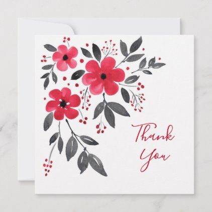 Thank You Card Floral, Handmade Thank You Cards Ideas Simple, Homemade Thank You Cards, Thank U Cards, Mothers Day Drawings, Bouquet Card, Gray Watercolor, Watercolor Birthday Cards, Floral Cards Design