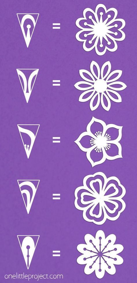 Learn how to make paper flowers in less than 5 minutes! Fold and cut paper to make beautiful kirigami flowers in the same way you make paper snowflakes! It's such a fun and easy paper craft for spring, summer, or anytime. Snöflingor I Papper, Aktiviti Kanak-kanak, Construction Paper Crafts, Instruções Origami, Kraf Diy, Handmade Paper Crafts, Paper Craft Diy Projects, How To Make Paper Flowers, Paper Flowers Craft