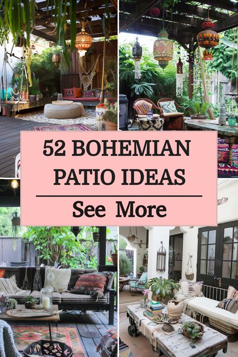 Discover a world of creativity with these inspiring bohemian patio ideas for small spaces and tight budgets. Whether you live in an apartment or a house, you can create a cozy boho oasis with vintage touches and earthy vibes. From covered patios to outdoor setups, embrace the charm of brown wicker furniture paired with eclectic decor elements. Transform your outdoor space into a serene retreat with bohemian patio plants and relaxed seating areas. Pergolas, Patio Ideas For Small Spaces, Bohemian Patio Furniture, Bohemian Patio Ideas, Bohemian Patio Decor, Bohemian Outdoor Spaces, Bohemian Porch, Boho Outdoor Space, Small Patio Spaces