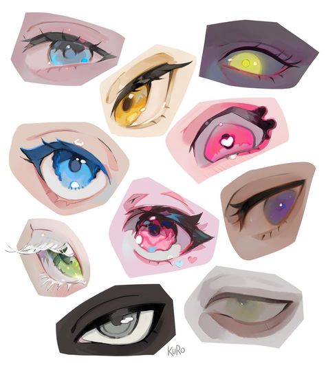 Anime Eye Styles, Cool Character Design, Eye Styles, All Spiderman, Anime Eye, Eye Drawing Tutorials, Different Art Styles, 인물 드로잉, Anime Eye Drawing