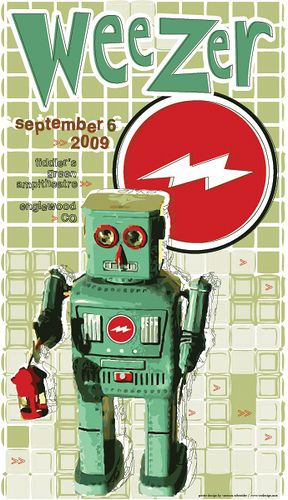 Weezer concert poster artwork. #gigposters #music #musicart #weezer http://www.pinterest.com/TheHitman14/music-poster-art-%2B/ Weezer Concert, Concert Poster Art, Music Concert Posters, Vintage Concert Posters, Vintage Music Posters, Poster Music, Weezer, Concert Poster, I'm With The Band