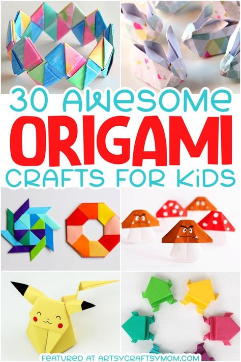 Easy Class Art Projects, Craft Ideas With Origami Paper, Paper Crafts For School Project, Diy Easy Origami, Easy Art Projects For Kids Summer, Grade 2 Craft Ideas, Origami Crafts Step By Step, Easy Kids Origami, Construction Paper Origami