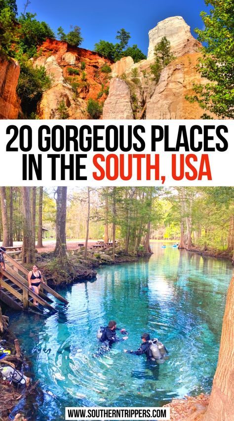 20 Gorgeous Places in the South, USA Best Things To Do In Every State, Southern Us Travel Destinations, Amazing Places To Visit In The Us, Travel In Usa Top 10, Best Us Road Trips, Top 10 Places To Visit In The Us, Places To Vacation In The Us, Cheap Trips In The Us, Vacation Locations United States