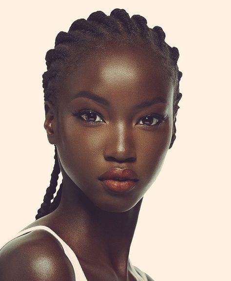 Egyptian-born, Sudanese-American top model @anokyai Anok Yai for Kith X Estée Lauder Collection. #debonairafrik #models Hair, Plaits, Black, Anok Yai, African American, A Woman, Braids, White