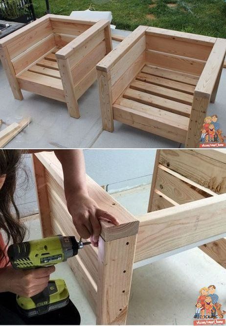 Simple Garden Furniture Ideas, Pallet Garden Furniture, 100 Plus, Into The Wood, التصميم الخارجي للمنزل, Diy Garden Furniture, Diy Holz, Pallet Furniture Outdoor, Diy Pallet Projects