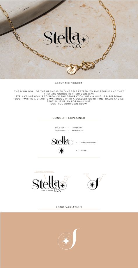 Stella Co. on Behance Jewelry Logo Design Ideas Brand Identity, Jewelry Shop Logo, Accessories Logo Design, Shop Branding Design, Jewelry Brand Identity, Jewelry Logos, Jewelry Logo Ideas, Jewelry Brand Logo, Sewing Logo Design