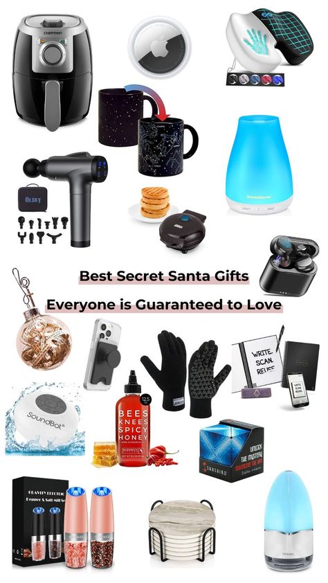 Finally! A list full of the best secret santa gifts that has something for everyone! Christmas Gift Baskets, Secret Santa Gift Ideas, Best Secret Santa Gifts, Holiday Gift Baskets, Christmas Gifts For Coworkers, Christmas Gifts For Boyfriend, Secret Santa Gift, Santa Gifts