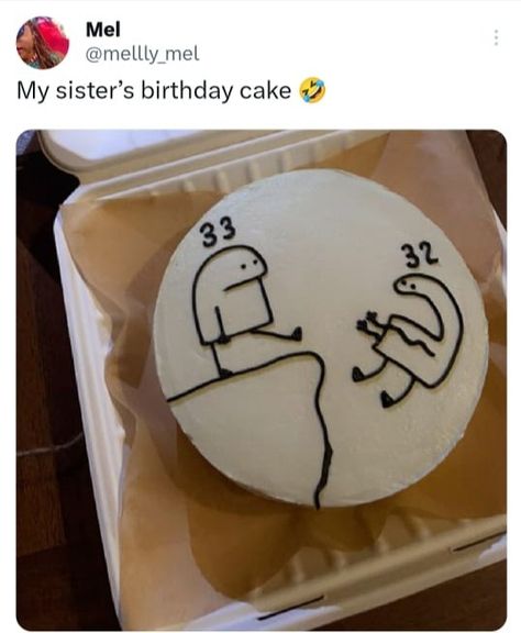 Happy Birthday Cake Sister, Funny Cakes For Best Friend, Stick Man Birthday Cake, Birthday Cake For Sister Ideas, B Day Cake Ideas, Sister Birthday Cake, Twin Birthday Cakes, Birthday Doodle, Friends Cake