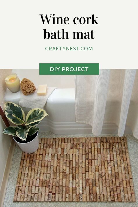 Upcycling, Cork Bath Mat, Diy Bath Mat, Diy Rug Ideas, Wine Cork Birdhouse, Wine Cork Candle, Wine Cork Trivet, Wine Cork Diy Projects, Wine Cork Crafts Christmas