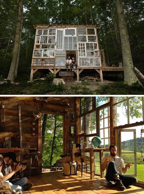 20 Outstanding Architectural Designs From All Over the Globe - Hongkiat Casa Fantasy, Recycled Windows, Casa Hobbit, Tree House Designs, Earthship, Diy Glass, Good House, Style At Home, Cool House Designs