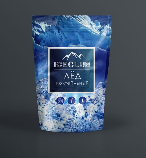 Logo and Packaging Design for "Ice Club" on Behance Ice Packaging Design, Ice Cube Packaging Design, Ice Cup Design, Ice Logo Design, Ice Packaging, Ice Club, Wine Shop Interior, Fruit Juice Packaging, Ice Logo