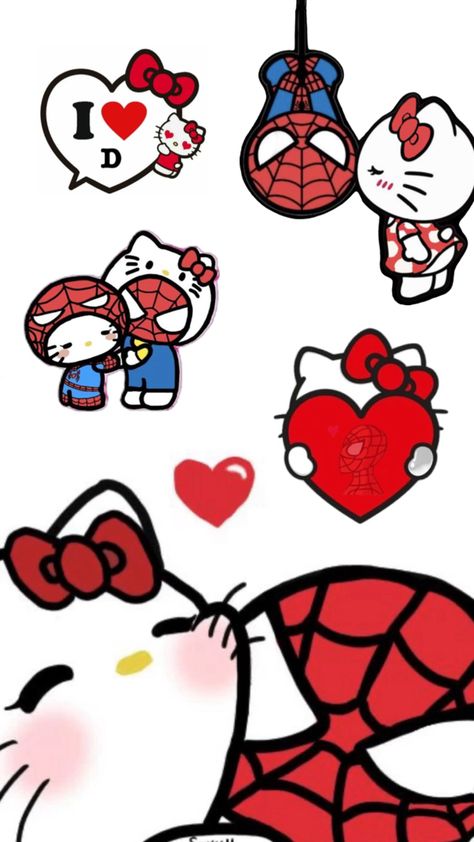 Hello Kitty, Hello Kitty And Spiderman, Spiderman, Kitty, I Love