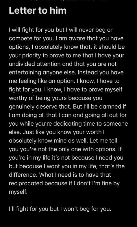 #fighternotalover #love #lovernotafighter #letter #him When You Argue With Your Boyfriend, I Miss You Paragraphs For Him, Begging For Love Quotes, Flirty Text Messages For Her, Never Beg For Love, Begging For Love, Letter To Him, Text Messages For Her, Never Beg