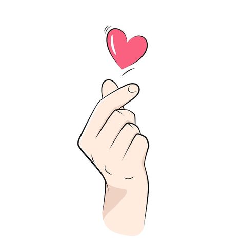 Korean Heart Sign Hand, Finger Love Sign, Finger Heart Drawing, Heart With Fingers, Heart Sign With Hands, Korean Heart Sign, Finger Heart Tattoo, Posing Drawing, Korean Love Sign