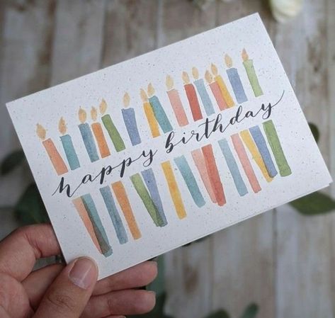 Birthays Card Aesthetic, Easy Birthday Cards Diy Creative, Happy Birthday Card Simple, Garden Birthday Card, Watercolour Birthday Cards Simple, Homemade Birthday Cards From Kids, Bday Card Ideas Creative, Cute Diy Birthday Cards, Aesthetic Birthday Cards Handmade