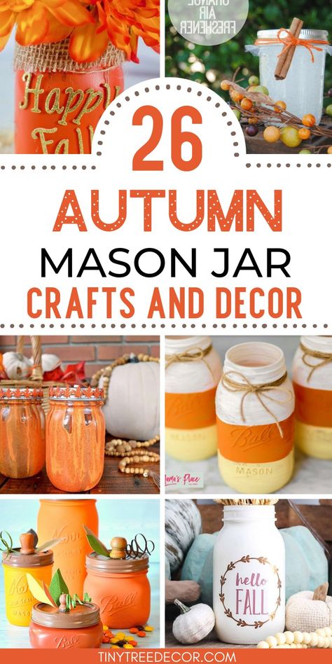 26 DIY Fall Mason Jar Crafts Candy Corn Mason Jar, Mason Jar Thanksgiving Crafts, Easy Fall Mason Jar Centerpieces, Mason Jar Crafts Halloween, Fall Decor Mason Jar Ideas, Scarecrow Mason Jars Diy, Diy Fall Mason Jars, Fall Canning Jars Crafts, Fall Jars Diy