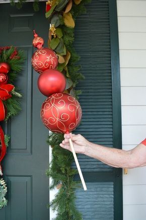 Christmas Ornament Topiary Christmas Ornament Topiary, Ornament Topiary, Decoration On A Budget, Christmas Decor Idea, Diy Outdoor Christmas, Christmas Topiary, Wishes Christmas, Diy Christmas Ornaments Easy, Diy Christmas Ornament