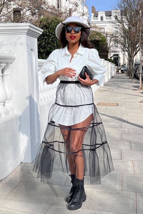 Maxi Tulle Skirt, Tulle Skirts Outfit, Short Skirts Outfits, Black Skirt Outfits, White Tulle Skirt, Black Lace Skirt, Tulle Maxi Skirt, A Celebrity, Street Style Inspiration