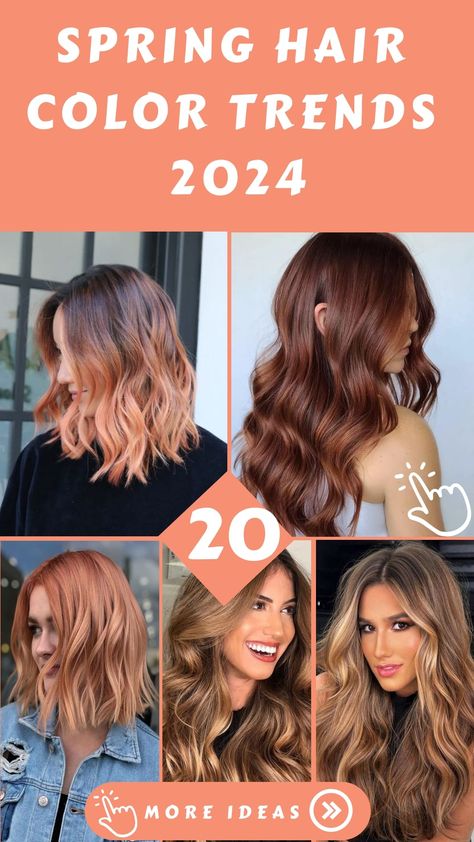 Top Spring Hair Color Trends 2024 Balayage, True Spring Hair Color, Color Trends 2024, Spring Hair Color Trends, New Hair Color Trends, Shaggy Bob Hairstyles, Blonde Tones, Hot Hair Colors, Spring Hair Color