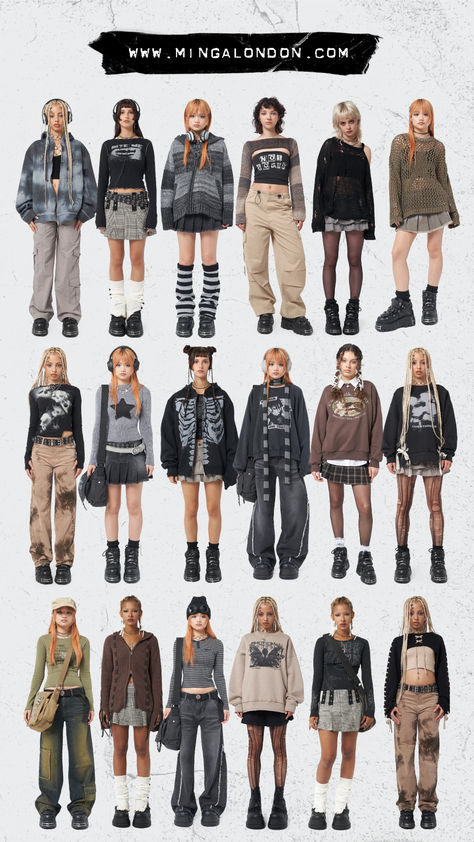 Gruge Outfits Girl, Y2k Retro Outfits, Y2k Layered Outfits, Escape Room Outfit, Abuci Fashion, Outfit Styles Types Of Aesthetic, How To Style A Jersey, How To Dress Grunge, Sims Inspiration People