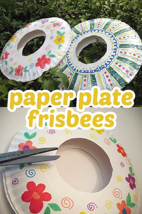 Decorate and fly these fun paper plate frisbees this summer! Paper Plate Frisbee Craft, Craft For First Graders, Paper Plate Activity, Paper Plate Fans Crafts For Kids, School Age Summer Crafts, Paper Plate Frisbee, School Agers Activities Daycare, Summer Crafts Elementary School, 3rd Grade Crafts Summer