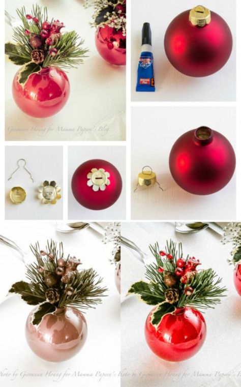 Jul Diy, Diy Jul, Diy Christmas Table, Deco Table Noel, Disney Christmas Ornaments, Christmas Table Centerpieces, Christmas Centerpieces Diy, Christmas Tablescape, Christmas Favors