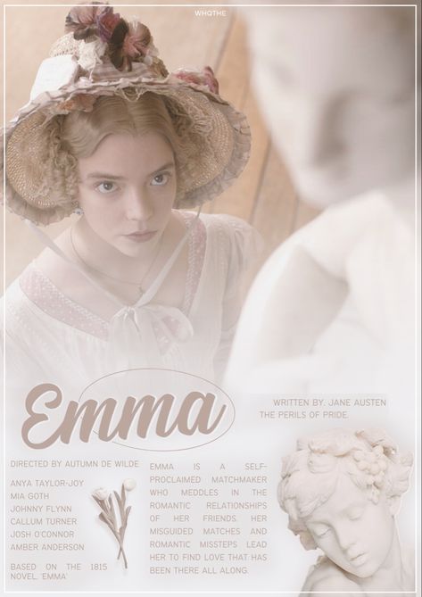 whqthe on insta, better quality on drive (check insta) #emma #poster #print Emma The Movie, Emma 2020 Poster, Emma Movie Poster, Emma Poster, Books That Became Movies, Coquette Posters, Emma Movie, Emma 2020, Emma. 2020