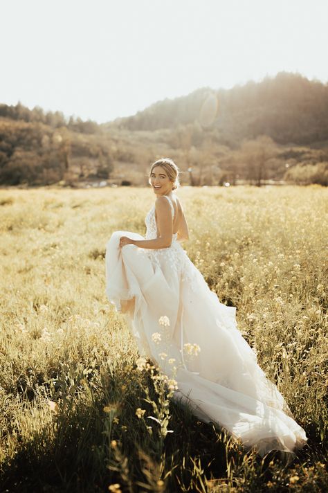 A whimsical dream | Photo: @christyljohnston Bride: @ashbegash  #BHLDNBride #BHLDN #WeddingGowns #Weddings Wildflower Weddings, Napa Valley Wedding, Wildflower Wedding, Dreamy Dress, Napa Valley, Fall In Love, Falling In Love, Wild Flowers, Coming Soon