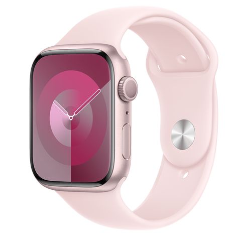 Apple Watch Series 9 GPS 45mm Pink Aluminum Case with Light Pink Sport Band - M/L - MR9H3LL/A Sport Armband, Pink Apple, Cadeau Photo, Buy Apple, Pink Sports, Birthday List, Birthday Wishlist, Retina Display, Workout Apps