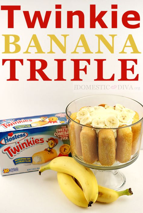 Pastel, Twinkie Trifle, Twinkie Cake Recipes, Twinkie Desserts, Banana Trifle, Twinkies Recipe, Trifle Bowl Recipes, Hostess Cakes, Twinkie Cake