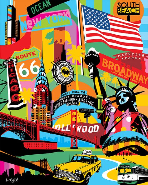 Pop Art Paintings by Artist Lobo #popart Pop Culture Art Wallpaper, Culture Collage Art, Pop Culture Wallpaper, American Culture Art, Pop Art Graphic Design, New York Pop Art, Pop Art Inspiration, Pop Culture Posters, Pop Painting