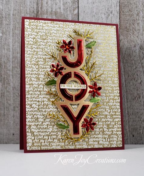 Natal, Joy Cards Christmas, Joy Cards Handmade, Hot Foil Christmas Cards, Joy Christmas Cards Handmade, Spellbinders Joy Die Cards, Hero Arts Christmas Cards, Hand Made Christmas Cards, Handmade Christmas Card Ideas