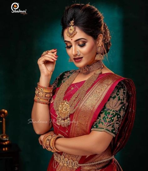 Temple Jewellery Rani Haars That Are Trending! Indian Bride Poses, Cutest Kittens, Indian Bride Photography Poses, Bride Photos Poses, Indian Bride Makeup, Indian Wedding Poses, Bridal Portrait Poses, Indian Wedding Bride, Bride Photos