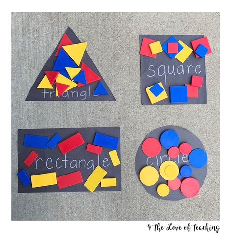 Shape Manipulatives Sort Shape Of Things Activities, Sorting Shapes Preschool, Preschool Shape Sorting Activities, Shapes Nursery Activities, Number And Shapes Activities, Shapes Centers Preschool, Recognizing Shapes Activity, Shapes And Sizes Preschool, Shapes Prek Activities