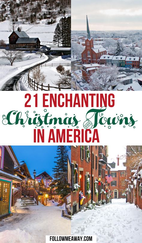 Natal, Christmas Town Usa, Best Places To Travel During Christmas, Christmas In Nc, Christmas Vacations In The Us, Out West Vacation Ideas, Christmas Towns In The Us, Best Christmas Towns In The Us, New England Christmas Aesthetic