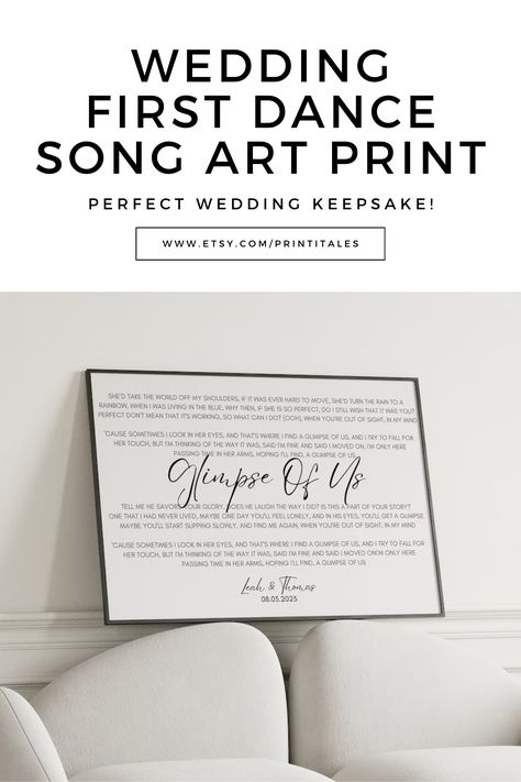 Personalised Wedding Gift Idea For Couple 20th Anniversary Gifts, Wedding Song Lyrics, Anniversary Gift For Husband, Wedding Song, First Dance Songs, Anniversary Gifts For Husband, Dance Art, Personalised Wedding, 20th Anniversary