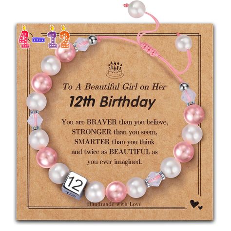 PRICES MAY VARY. 【Birthday Bracelets】Bracelets are an expression, symbolizing each other's sincere emotions and conveying the best wishes. When she wear it, the power of love will protect she. 【Perfect Birthday Gifts for Girls】Celebrate her 12th birthday in style with perfect gifts for 12 year old girls, carefully designed by our Alissl. This little girl gifts bracelets is a grand and elegant gift that will make her day extra special. 【Birthday Gifts】Christmas bracelets is packaged in a gift box Teen Girl Birthday Gifts, Girls Christmas Gifts, Gifts Bracelets, Pink Pearl Bracelet, Easter Coloring Book, Christmas Gifts For Teen Girls, Birthday Bracelet, Special Birthday Gifts