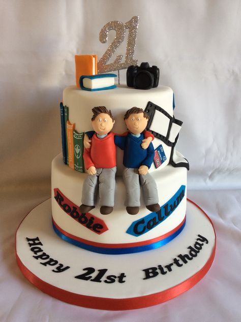 2 tier cake for twins Bff Party, Graduation Cake Designs, Half Birthday Cakes, Twin Birthday Cakes, Cake Designs For Kids, Twins Cake, 2 Tier Cake, 60th Birthday Cakes, Adult Birthday Cakes