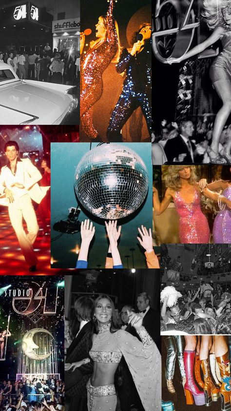 Bookmark or Wallpaper to use, a 70s Disco Studio 54 vibes Disco Glitter Aesthetic, 70s Aesthetic Disco Fashion, Disco Dancing Aesthetic, Studio54 Party Theme, Disco Era Aesthetic, Disco Party Astethic, Disco Party Black Women, Disco Decorations 70s, 80s Disco Party Aesthetic