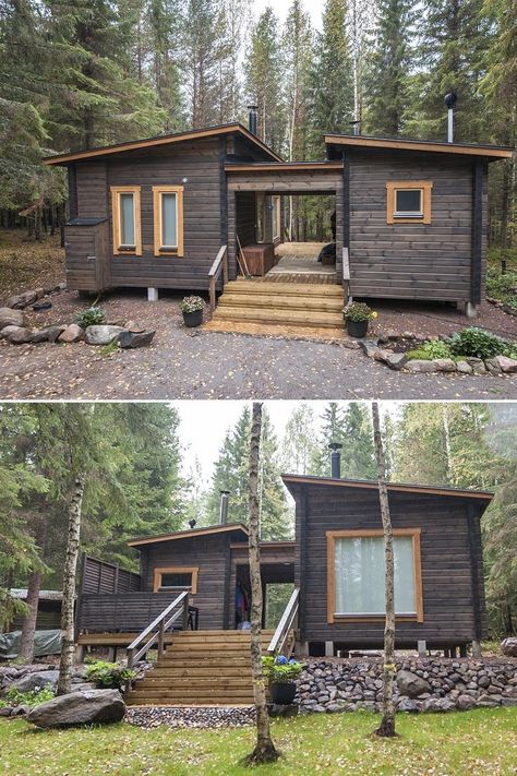 House Barndominium, Dröm Hus Planer, Cabin Container, A Cabin In The Woods, House Small, House Cabin, Container House Plans, Tiny House Cabin, A Cabin