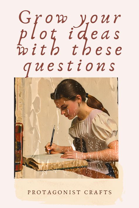 If you’re wondering how to get writing inspiration and plot ideas, these story writing questions can help you figure out what your novel plot should be. Starting a story is always exciting, but sometimes writer’s block and not having a clear idea about plot development and character goals can stop us from writing. Read this post for the best novel writing questions and follow Protagonist Crafts to learn how to start writing your own book. Books About Writing A Book, How To Get A Story Idea, Inspiration For Writing A Book, Someone Writing Aesthetic, Idea For Writing A Book, Learn How To Write, Books About Writing, Writing Routine Ideas, Book Topics Ideas