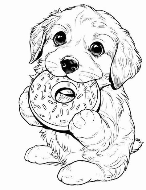 Donut Coloring Page, Fargelegging For Barn, Dog Coloring Book, Puppy Coloring Pages, Farm Animal Coloring Pages, Pumpkin Coloring Pages, Dog Coloring Page, Batman Wallpaper, Unicorn Coloring Pages