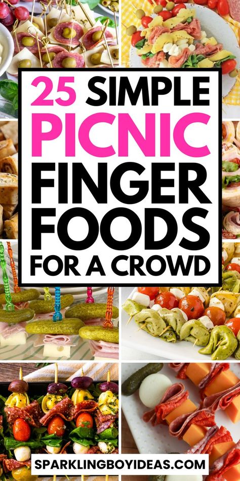 Picnic finger foods are a must for outdoor gatherings. Discover easy picnic snacks and summer appetizers that make summer picnics delightful. From picnic sandwiches and summer salads to make-ahead picnic food ideas, these summer recipes are perfect for any outing. Enjoy healthy picnic foods like picnic charcuterie boards, summer appetizers, refreshing summer drinks, and picnic skewers for a tasty experience. Light summer meals and quick summer bites will keep everyone satisfied. Foods For A Picnic, Finger Foods For A Crowd, Foods For A Crowd, Family Picnic Food, Picnic Finger Foods, Outdoor Party Foods, Picnic Appetizers, Easy Finger Foods, Healthy Picnic Foods