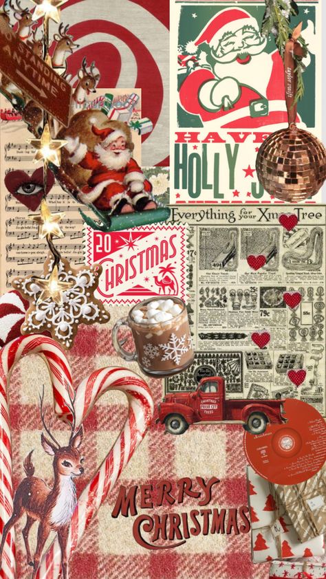 Y2k Wallpaper Christmas, Christmas Lockscreen Collage, Christmas Day Greetings, Christmas Wallerpaper Aesthetic, Vintage Christmas Wallpaper Backgrounds, 90s Christmas Wallpaper, Alt Christmas Wallpaper, Vintage Christmas Wallpapers, Chirmast Wallpaper