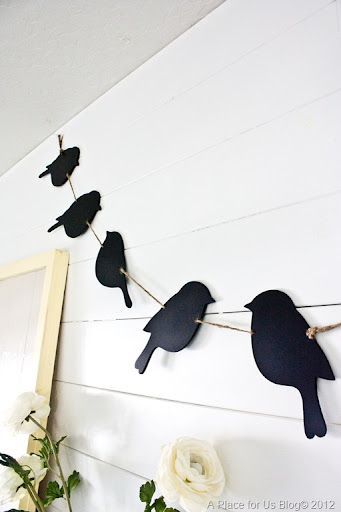 Pallet Art, Black Birds, Paper Birds, Bird Theme, Bird Decor, Picket Fence, Black Bird, Kids Crafts, Spring Decor