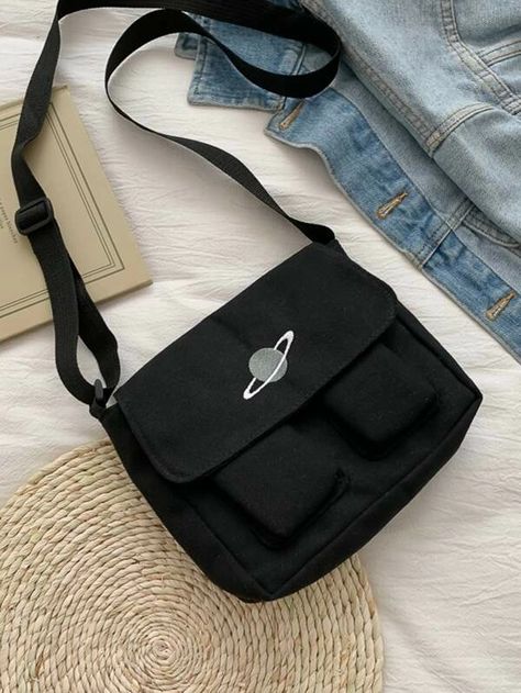 Sling Bag Women, Black Sling Bag, Personalized Backpacks, Smart Casual Wardrobe, Cool Bag, White Crossbody Bag, Crossbody Bag Women, Embroidered Bag, Black Purses