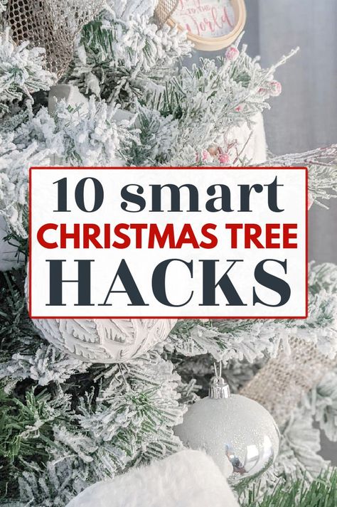 Natal, Christmas Tree Hacks, Tree Ideas Christmas, Christmas Tree Decorating Tips, Decor Ideas Christmas, Christmas Tree Storage, Christmas Tree Decorating Themes, Pencil Christmas Tree, Flocked Christmas Trees